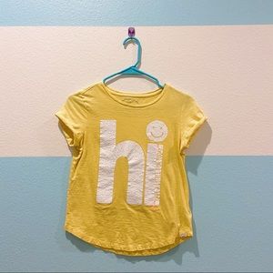 Gap Hi Have A Little Fun Today Yellow Tee